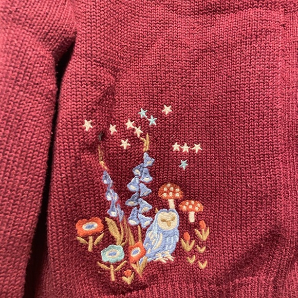 Princess Highway Burgundy Embroidered bunny and owl Cardigan - Picture 3 of 6
